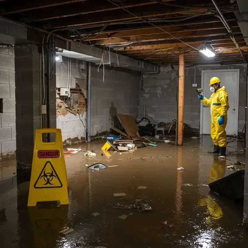 Flooded Basement Electrical Hazard in Atlantic Beach, FL Property